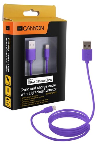 Кабель Canyon USB - Lightning (CNS-MFICAB01) 1 м - фото 5