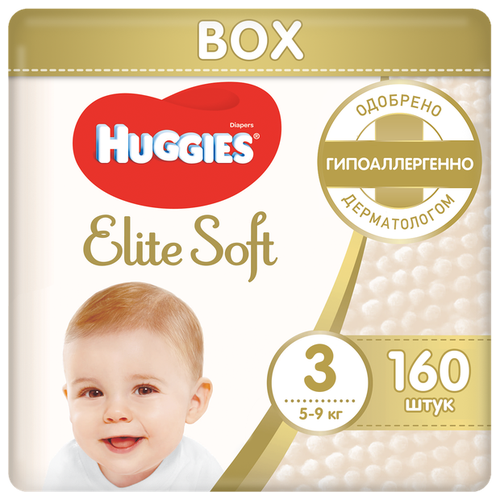 Huggies подгузники Elite Soft 3 (5-9 кг) 160 шт. - фото 1