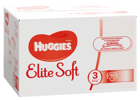 Huggies подгузники Elite Soft 3 (5-9 кг) 160 шт. - фото 2