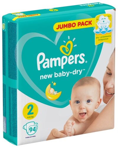 Pampers подгузники New Baby Dry 2 (4-8 кг) 94 шт. - фото 2