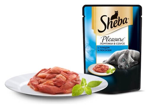Корм для кошек Sheba Pleasure с лососем, с тунцом 85 г (кусочки в соусе) - фото 4