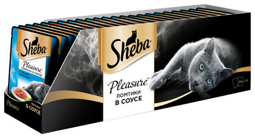 Корм для кошек Sheba Pleasure с лососем, с тунцом 85 г (кусочки в соусе) - фото 1