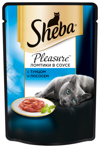 Корм для кошек Sheba Pleasure с лососем, с тунцом 85 г (кусочки в соусе) - фото 2