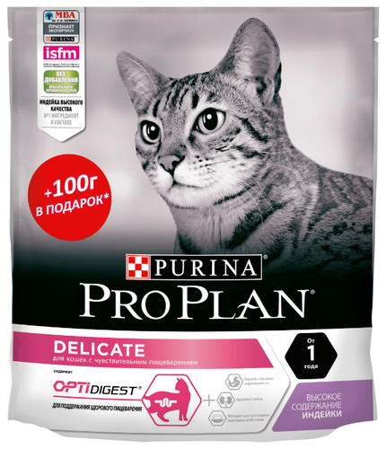Корм для кошек Purina Pro Plan Delicate при чувствительном пищеварении, с индейкой - фото 1