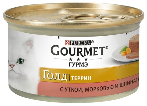 Корм для кошек Gourmet Голд с уткой и со шпинатом, с морковью 85 г (паштет) - фото 1