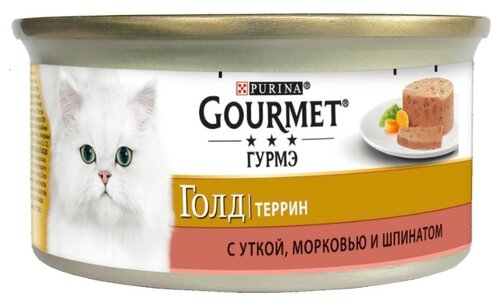 Корм для кошек Gourmet Голд с уткой и со шпинатом, с морковью 85 г (паштет) - фото 2