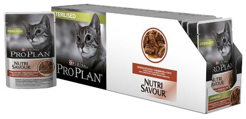 Корм для стерилизованных кошек Purina Pro Plan Nutrisavour для профилактики МКБ, беззерновой, с уткой 85 г (кусочки в соусе) - фото 1