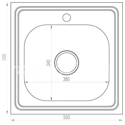 Накладная кухонная мойка Mixline 50х50 (0,4) 1 1/2 - фото 2