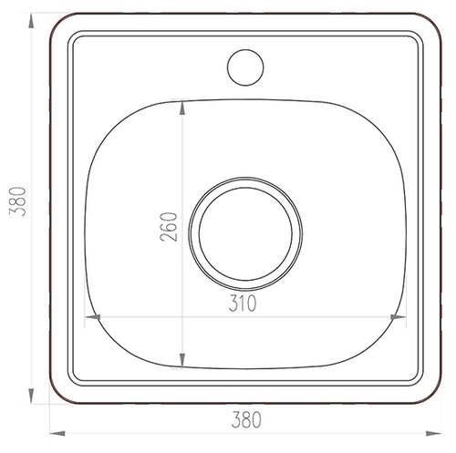 Врезная кухонная мойка Mixline 38х38 (0,6) 3 1/2 - фото 2