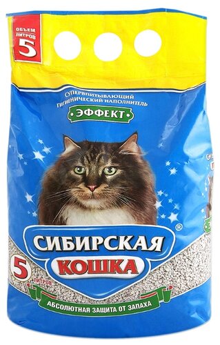 Наполнитель Сибирская кошка Эффект (5 л) - фото 1