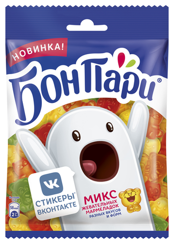Мармелад Бон Пари Микс Стикеры ассорти 75 г - фото 1