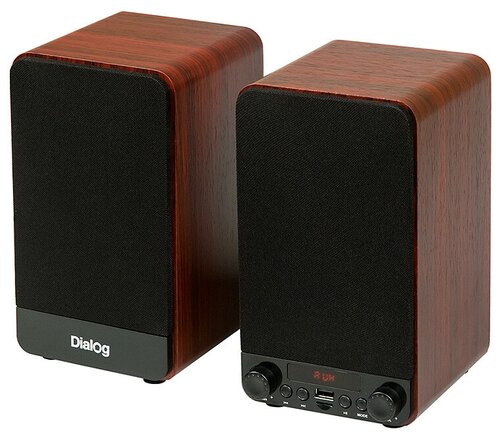 Акустическая система Dialog AJ-13 2.0, 2*15W RMS, Bluetooth, USB+ microSD reader, Акустическая система Dialog AJ-13 2.0, 2*15W RMS, Bluetooth, USB+ microSD reader, коричневый - фото 3