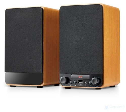 Акустическая система Dialog AJ-13 2.0, 2*15W RMS, Bluetooth, USB+ microSD reader, Акустическая система Dialog AJ-13 2.0, 2*15W RMS, Bluetooth, USB+ microSD reader, коричневый - фото 1