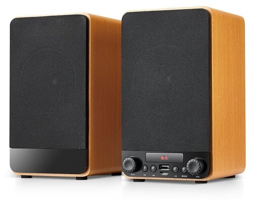 Акустическая система Dialog AJ-13 2.0, 2*15W RMS, Bluetooth, USB+ microSD reader, Акустическая система Dialog AJ-13 2.0, 2*15W RMS, Bluetooth, USB+ microSD reader, коричневый - фото 2