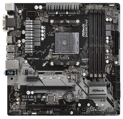 Материнская плата ASRock B450M Pro4 - фото 1