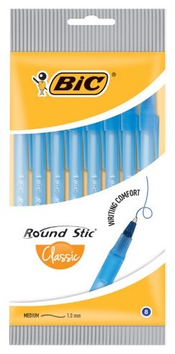 BIC Набор шариковых ручек Round Stick Classic, 0.32 (928497/928498) - фото 1