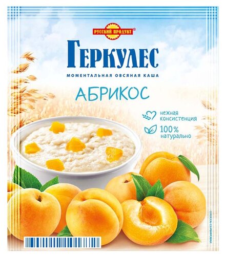 Русский Продукт Геркулес Каша моментальная овсяная с абрикосами, порционная (1 шт.) - фото 1