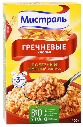 Мистраль Хлопья гречневые, 400 г - фото 1