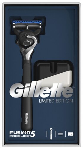 Набор Gillette подарочный: подставка, бритвенный станок Fusion5 ProGlide Flexball ограниченная серия с черной ручкой Limited Edition - фото 1