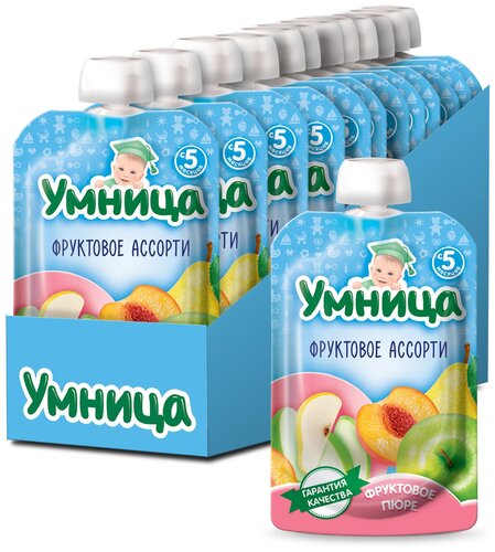 Пюре Умница Фруктовое ассорти, с 5 месяцев - фото 5