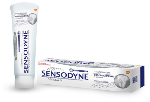 Зубная паста Sensodyne Восстановление и Защита Отбеливающая, для чувствительных зубов - фото 1