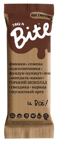 Фруктовый батончик Bite Настроение без сахара Горький шоколад, 45 г - фото 1