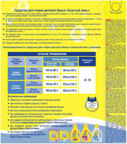 Стиральный порошок Ушастый Нянь для стирки детского белья - фото 2