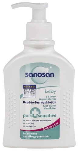 Sanosan Pure+sensitive 2 в 1 Детское средство для купания - фото 1