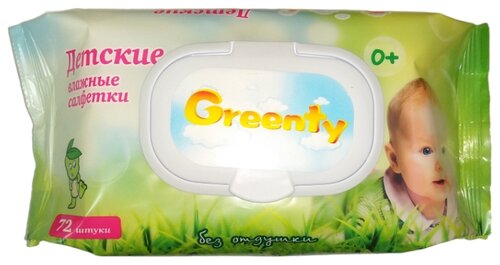 Влажные салфетки Greenty Детские без отдушки - фото 1