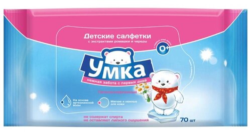 Влажные салфетки Умка С экстрактами ромашки и череды - фото 3