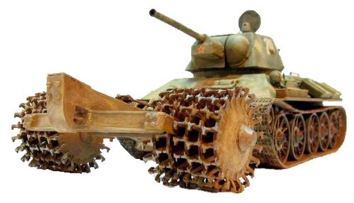 Сборная модель ZVEZDA Советский средний танк с минным тралом Т-34/76 (3580) 1:35 - фото 1