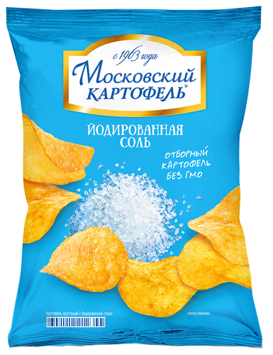 Чипсы Московский КАРТОФЕЛЬ картофельные Йодированная соль - фото 1