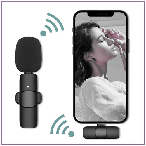 Беспроводной петличный микрофон LAVALIER WIRELESS MICROPHONE К9 / Микрофон для прямой трансляции / Для интервью - фото 3