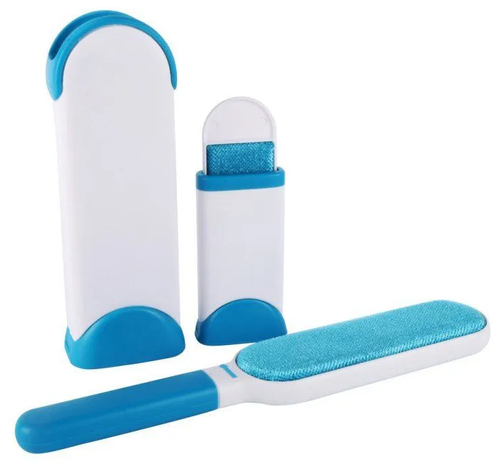 Щетка для удаления шерсти животных, волос с одежды, мебели/Reusable Pet Fur Remover with Self-Cleaning Base/Самоочищающаяся/многоразовая/синяя - фото 2