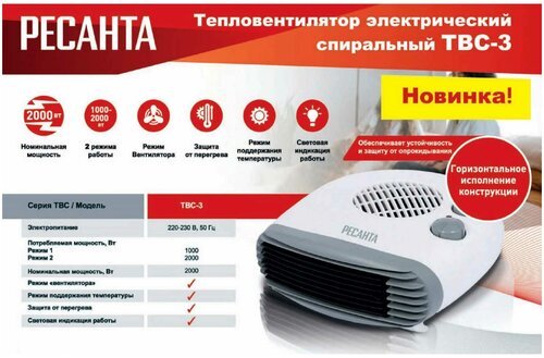 Тепловентилятор ТВС-3 Ресанта - фото 3