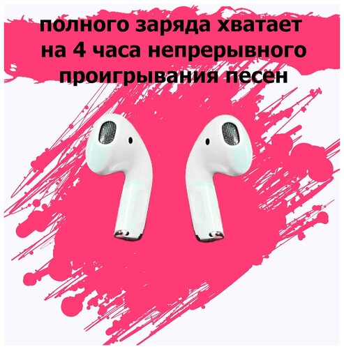 Наушники беспроводные сенсорные с микрофоном MINI HEADPHONES / Bluetooth Наушники / шумоподавление внешних звуков / Белый - фото 2