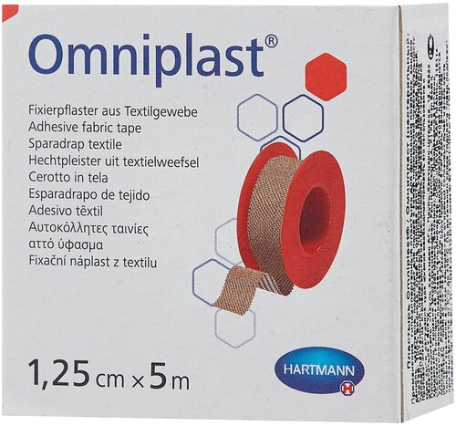 Hartmann OMNIPLAST пластырь фиксирующий текстильный без еврохолдера, 1.25х500 см - фото 1