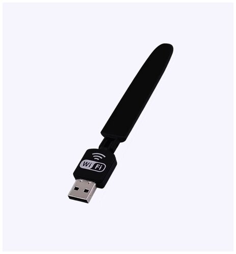 Беспроводной модуль WI-FI USB / Адаптер с антенной / Черный - фото 4