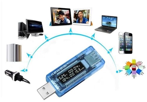 Usb тестер цифровой вольтметр амперметр измеритель ёмкости мини мультиметр память подсветка - фото 4