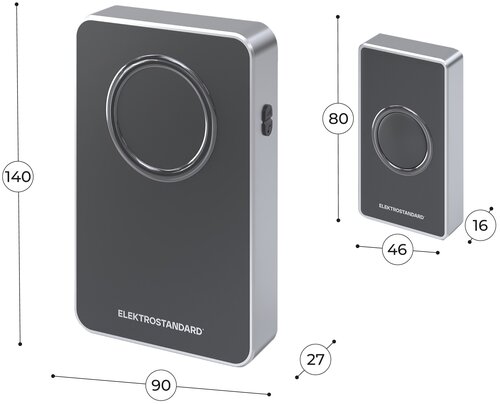 Звонок с кнопкой Elektrostandard BQ27M WL 38M IP20 a055696 электронный беспроводной (количество мелодий: 38) - фото 3