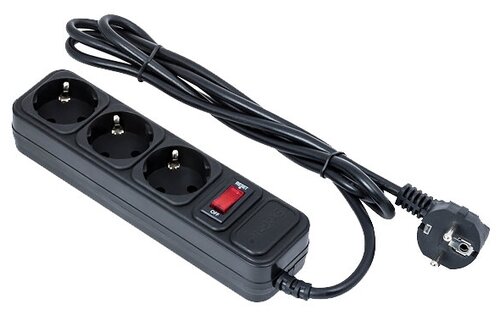 Сетевой фильтр ExeGate SP-3-3B, 3 розетки, 3 м, с/з, 10А / 2200 Вт - фото 1