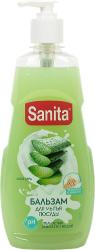 Sanita Бальзам для мытья посуды, Pure Алоэ Вера, 450 гр - фото 5