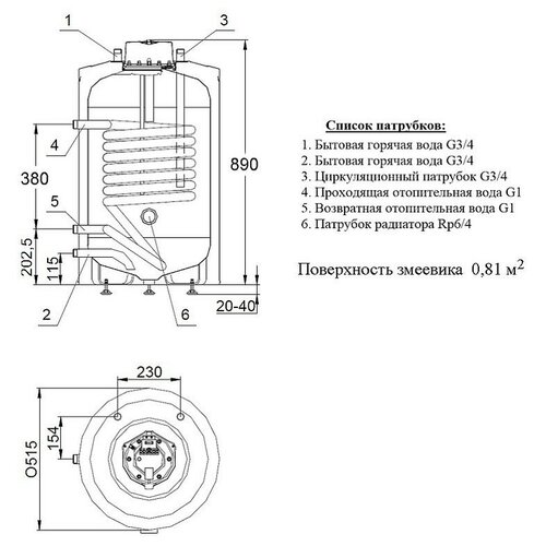 Накопительный косвенный водонагреватель Hajdu AQ IND200FC - фото 2
