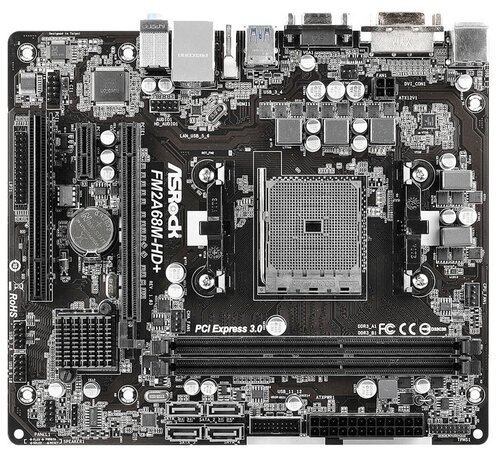 Материнская плата ASRock FM2A68M-HD+ - фото 1