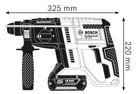 Перфоратор аккумуляторный BOSCH GBH 180-Li 0 коробка (0 611 911 120), без аккумулятора - фото 4