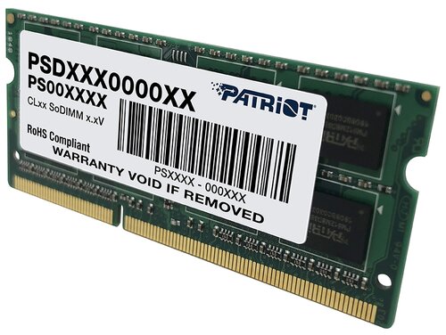 Оперативная память Patriot Memory SL 4 ГБ DDR3 1600 МГц SODIMM CL11 PSD34G160081S - фото 2