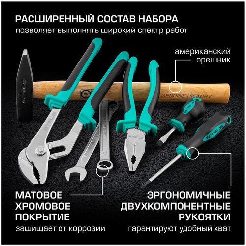 Набор инструментов, 1/2",3/8", 1/4", CrV, пластиковый кейс 142 предм., Stels - фото 5