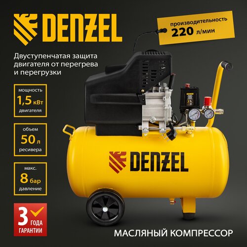 Компрессор воздушный Denzel DC1500/50 - фото 2
