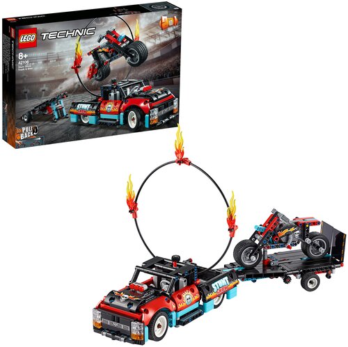 Конструктор LEGO Technic 42106 Шоу трюков на грузовиках и мотоциклах - фото 5