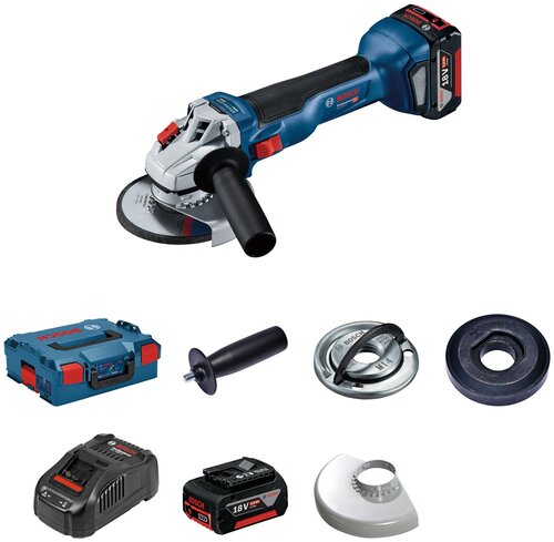 Аккумуляторная УШМ BOSCH GWS 18V-10 5.0Ач х2 L-BOXX, 125 мм - фото 2